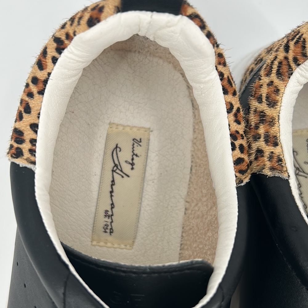 Vintage Havana | Zelda Black, White & Leopard Print Sneakers - Picture 4 of 9